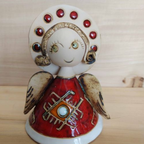 Anioł ceramiczny Kalinka – mała figurka w stylu etno