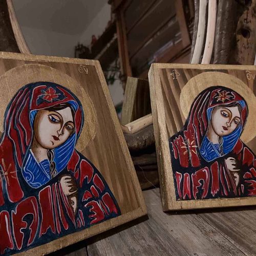 Ikona Matka Boska Eleusa – bieszczadzkie rękodzieło