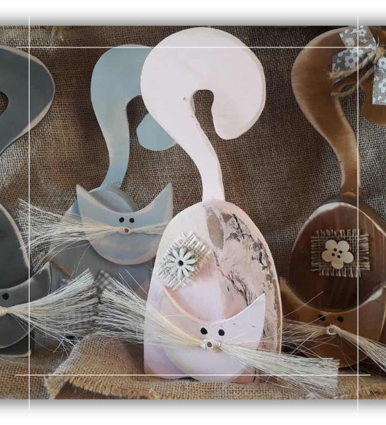 Anielskie koty drewniane