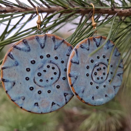Etno kolczyki ceramiczne 'Halny Wiatr’