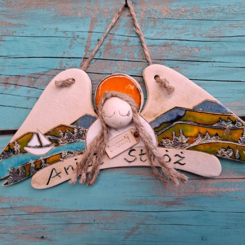 Ceramiczny anioł stróż „Pozdrowienia z Bieszczad” 10 Ceramiczny anioł stróż „Pozdrowienia z Bieszczad”